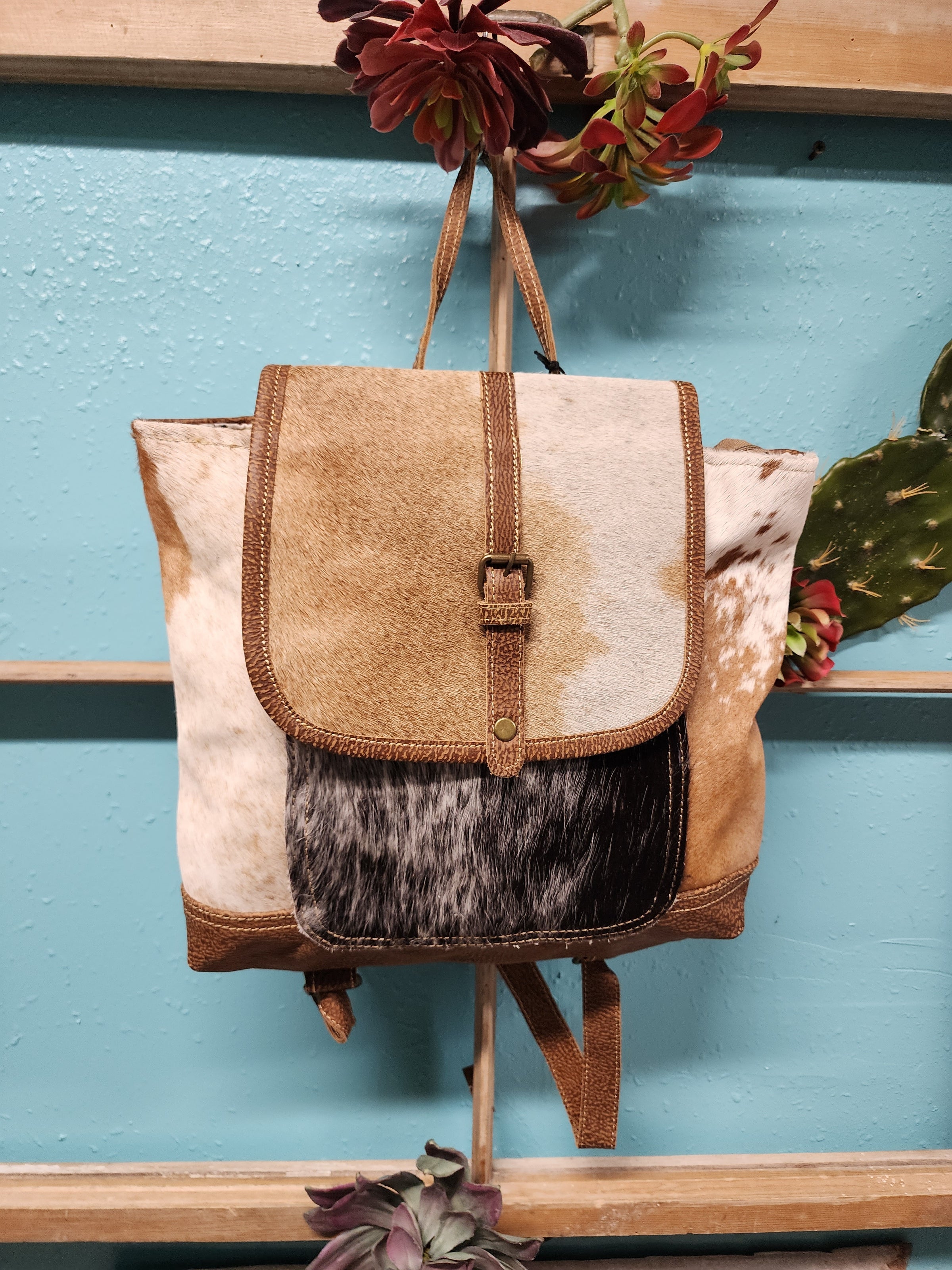 Myra Rug & Hairon Flap Messenger Bag